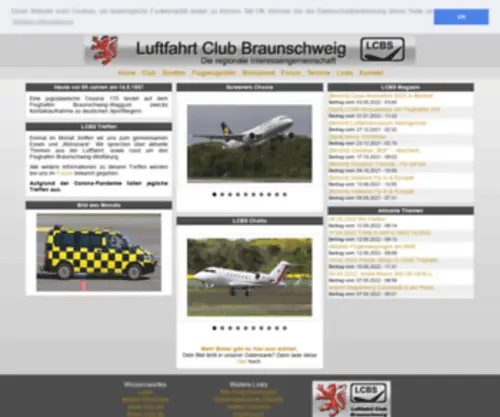 Luftfahrtclubbraunschweig.de(Willkommen auf der Seite des LCBS) Screenshot