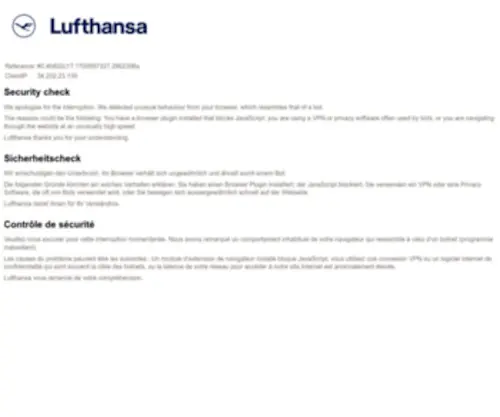 Lufthansa.com(Lufthansa) Screenshot