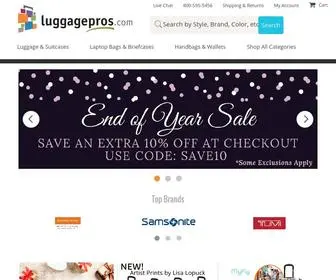 Luggagepros.com(Luggage, Suitcases, Bags and Travel Accessories) Screenshot