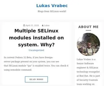 Lukas-Vrabec.com(Blogs from SELinux world) Screenshot