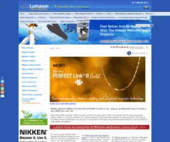 Lumasun.com(Nikken magnets water filters products) Screenshot