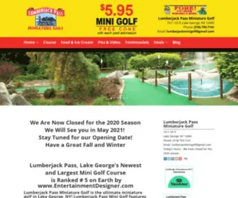 Lumberjackminigolf.com(For the best Mini Golf Lake George NY visit Lumberjack Pass. Mini Golf in Lake George) Screenshot