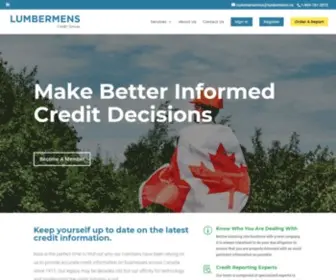 Lumbermen.com(Business & Construction Credit Reporting) Screenshot