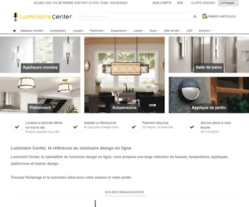 Luminaire-Center.com(Luminaire design et lampe moderne en ligne) Screenshot