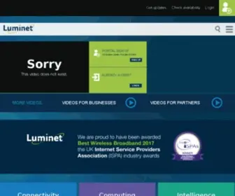 Luminet.co.uk(Wireless Microwave & Gigabit Internet Business Broadband in London) Screenshot