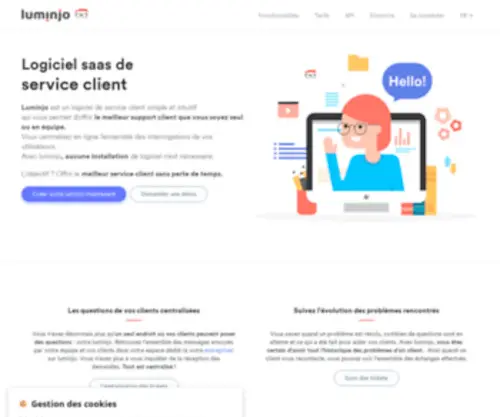 Luminjo.com(Logiciel de support client en ligne SaaS) Screenshot