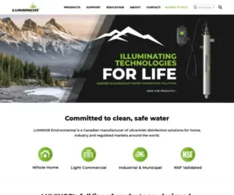 Luminoruv.com(Canada's Leading Manufacturer of Ultraviolet Water Disinfection Solutions) Screenshot