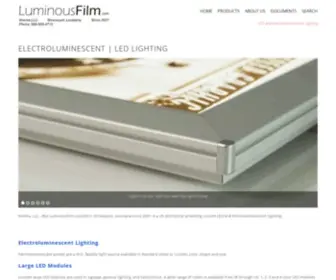 Luminousfilm.com(Electroluminescent and LED Lighting) Screenshot