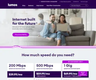 Lumosfiber.com(High-Speed Fiber Internet Provider in VA and NC) Screenshot