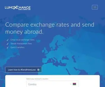 Lumoxchange.com(Compare Exchange Rates & Send Money with LumoXchange) Screenshot