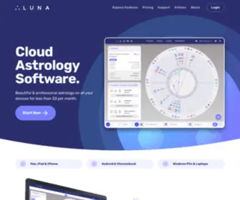 Lunaastrology.com(Cloud Astrology Software) Screenshot