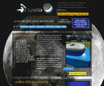 Lunarglo.com(Solar Lights &amp; Vent Fans for Portable Restrooms) Screenshot