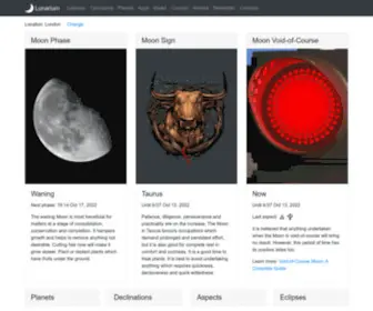Lunarium.co(Lunarium Astrological Portal) Screenshot