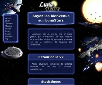 Lunastars.net(Jeu d'exploration et de conquête spatiale) Screenshot