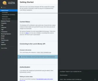 Lunchmoney.dev(API Reference) Screenshot