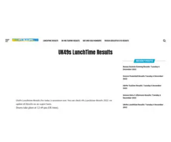 Lunchtimeresult.com(Uk49s Lunchtime ResultsUpdated)) Screenshot