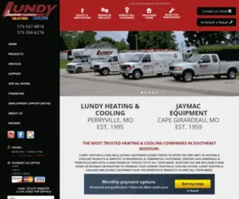 Lundyheatingandcooling.com(Lundy Heating & Cooling and Jaymac Equipment) Screenshot