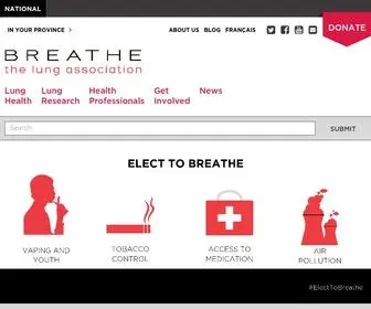 Lung.ca(The lung association) Screenshot