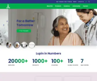 Lupin.com(Leading global pharmaceutical company in India) Screenshot