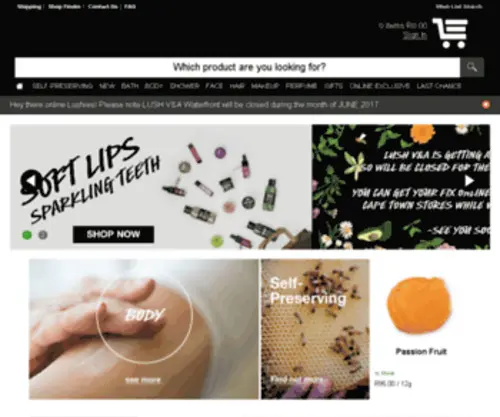 Lush.co.za(Lush South Africa) Screenshot