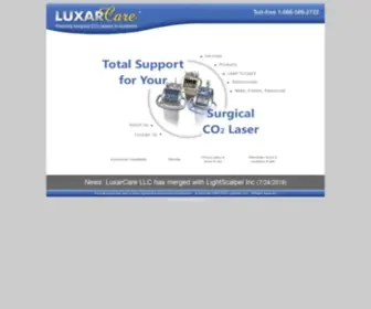 Luxarcare.com(Service, repair & resale of Luxar LX) Screenshot