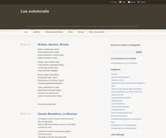 Luxautumnalis.de(Philosophie und Dichtung) Screenshot