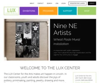 Luxcenter.org(LUX Center for the Arts) Screenshot