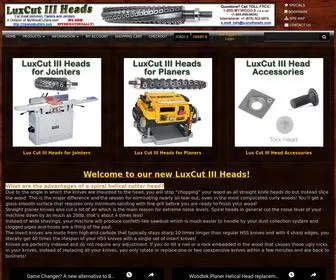 Luxcutheads.com(Spiral helical Cutter Heads for most common Planers and Jointers) Screenshot