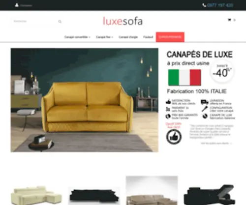 Luxesofa.com(Canapé convertible et canapé italien haut de gamme direct usine) Screenshot
