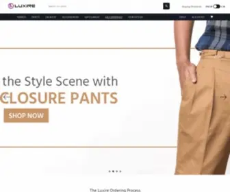 Luxire.com(Luxire Custom Clothing) Screenshot