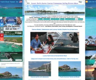Luxuryyachtchartercancun.com(Luxury Boats Catamaran Yacht rentals charter Cancun Riviera Maya Playa del Carmen) Screenshot