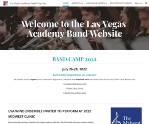 Lvaband.com(Las Vegas Academy Band Program) Screenshot