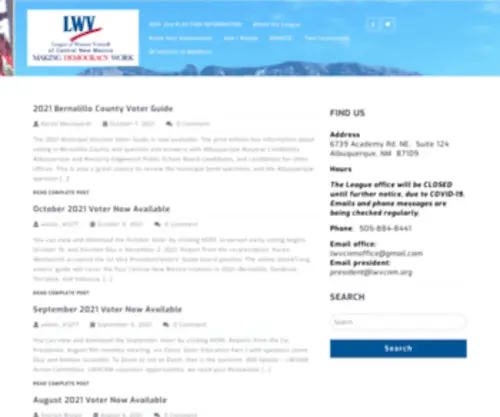 LwvABC.org(League of Women Voters of Central New Mexico) Screenshot