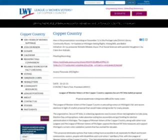 LWVCcmi.org(League of Women Voters of the Copper Country) Screenshot