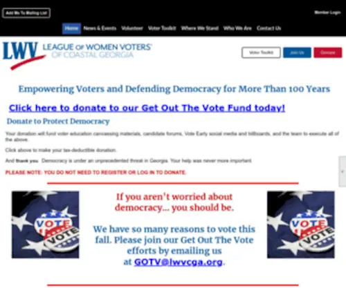 LWVcga.org(The League of Women Voters) Screenshot