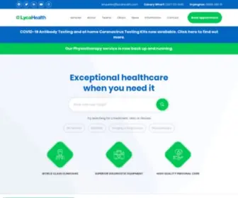 Lycahealth.com(Private imaging centre in East London & Kent) Screenshot