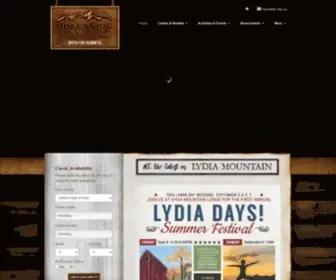 Lydiamountainlodge.com(Lydia Mountain Lodge & Log Cabins) Screenshot