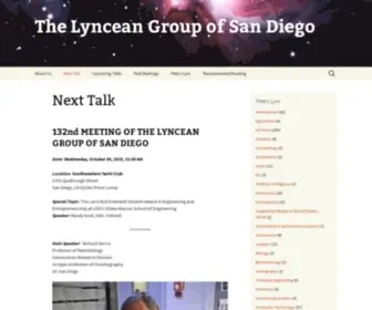 LYnceans.org(The Lyncean Group of San Diego) Screenshot