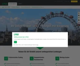 LYNXbroker.at(Erfolgreiches Trading beginnt mit dem serviceorientierten Online Broker LYNX) Screenshot