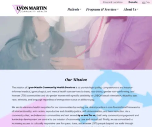 Lyon-Martin.org(Lyon Martin Health Services) Screenshot