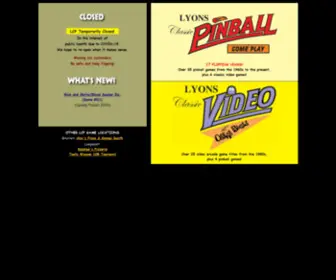 Lyonspinball.com(Lyons Classic Pinball and Video) Screenshot