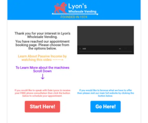 Lyonsvending.com(Lyons Vending) Screenshot