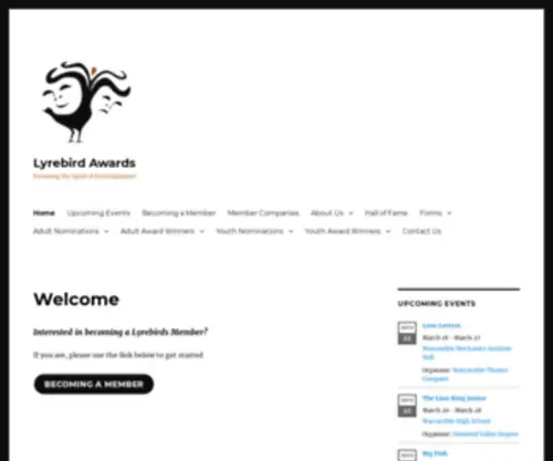 Lyrebirdawards.org.au(Fostering the Spirit of Entertainment) Screenshot