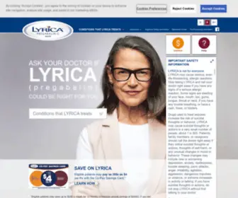 Lyrica.com(Official website of LYRICA® (pregabalin)) Screenshot