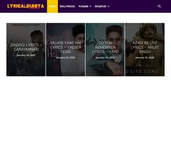 Lyricalduniya.com(Hindi, Bhojpuri, Punjabi Songs Lyrics 2020) Screenshot