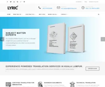 Lyriclabs.com.my(Professional Translation Agency in Kuala Lumpur) Screenshot