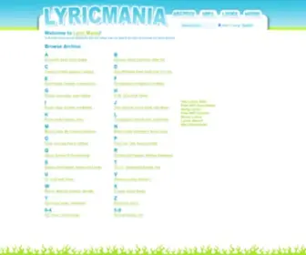 Lyricmania.com(Lyrics at Lyric Mania) Screenshot