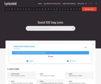 Lyricmint.in(New Songs Lyrics By) Screenshot