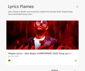 Lyricsflames.com(Lyrics Flames) Screenshot