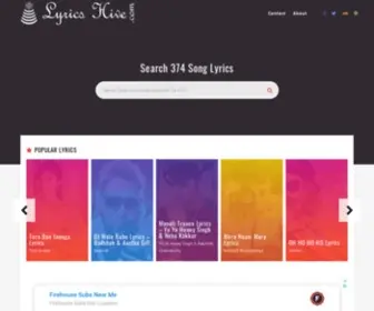 Lyricshive.com(Collection of Bollywood and English Album Lyrics) Screenshot